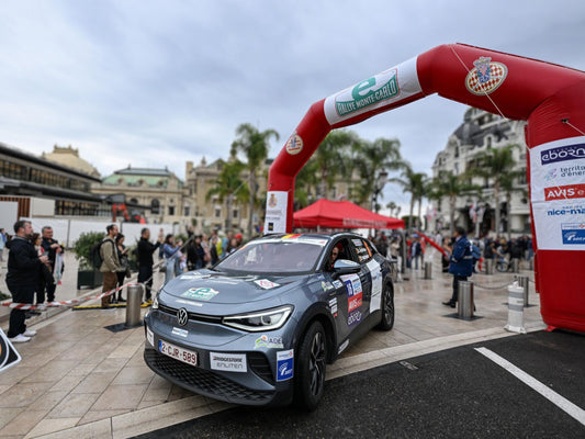 Antoine Dechamps, tijdens zijn overwinning van de Bridgestone  eco-r Monte Carlo in de Volkswagen ID-4